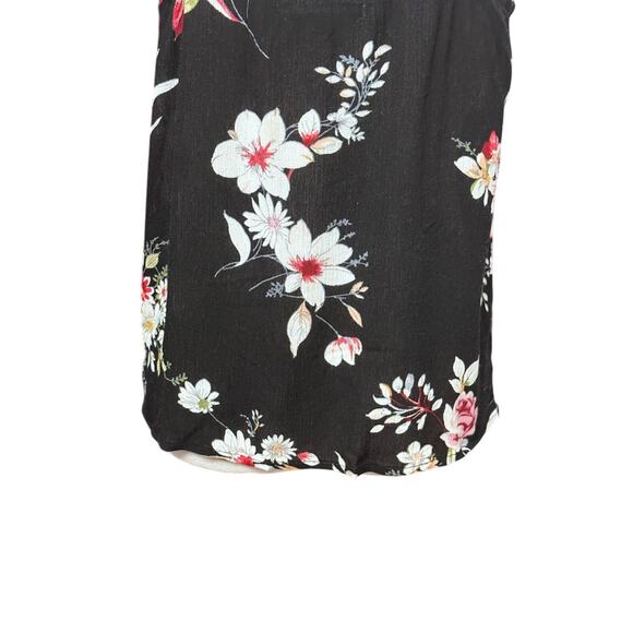 Gibson Look Tank Top Ruffle Detail Rayon Floral Black/Multicolor Women's S NWOT - Picture 6 of 8